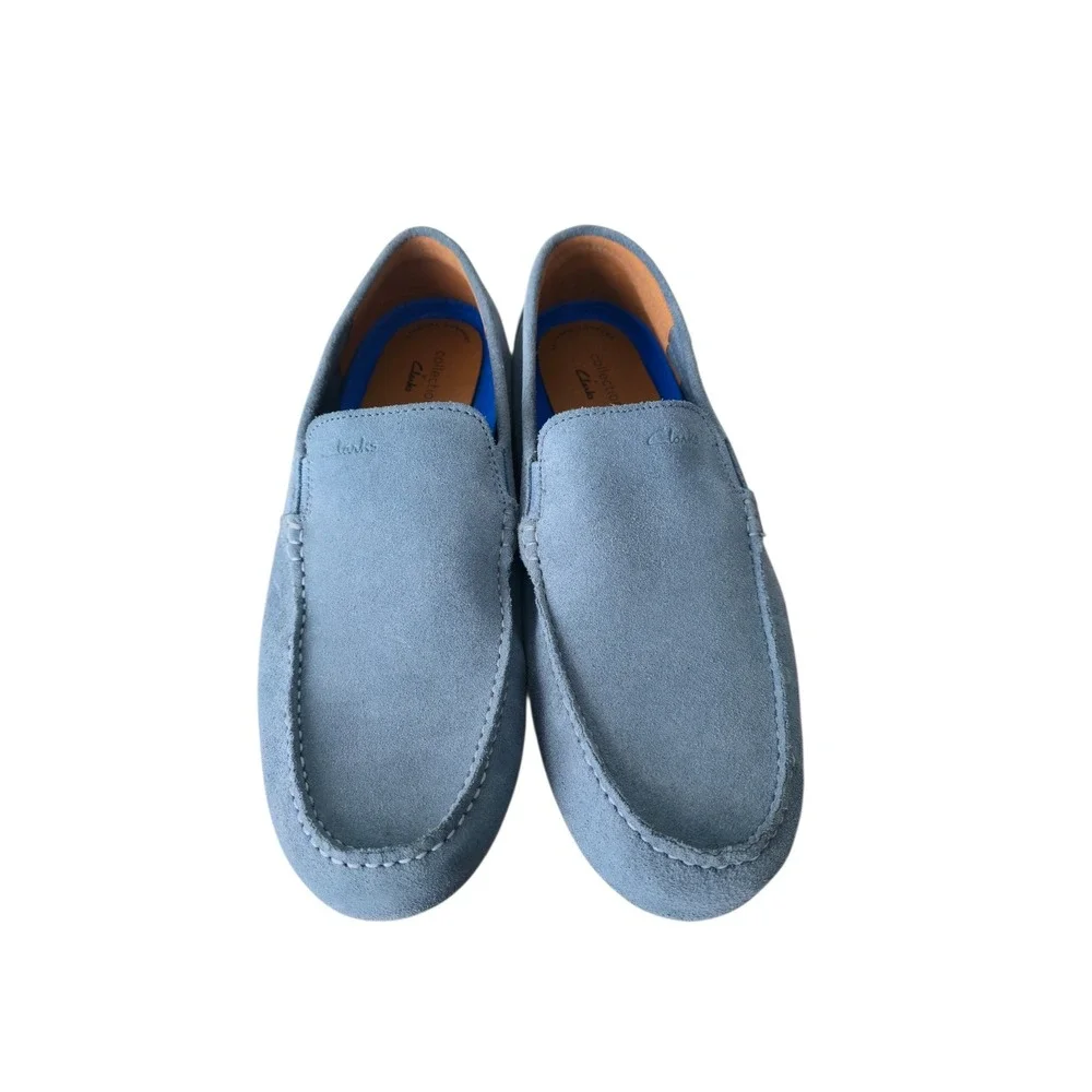 Clarks Men’s Light Blue Suede Driving Loafers